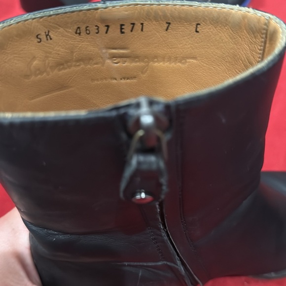 Salvatore Ferragamo Black Leather Heeled Boots - Picture 6 of 6